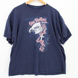 Vintage Kerusso Shirt Mens Navy Blue The Pledge of Allegiance Logo Size 2XL 90's